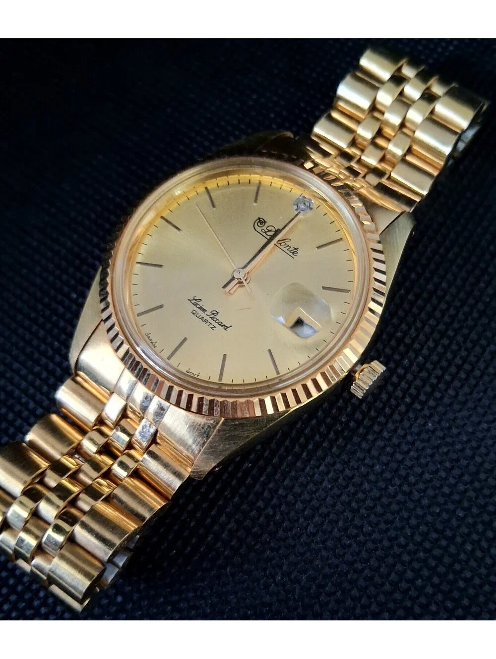 Lucien Piccard Diamond Presidential Gold Plated Men's Watch IN BOX